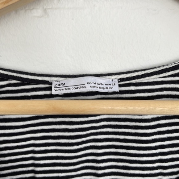 ZARA Striped Ruffle Sleeve Crop Top - Picture 5 of 5